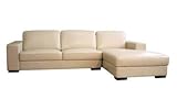 IMAGE OF Susanna Cream Leather Sectional Sofa with RAF Chaise