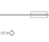 Platinum 18 Inch X 1.6 mm Cable Chain Necklace - O Ring Clasp
