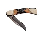 Bear & Son 505 3 3/4 Inch Genuine India Stag Bone Midsize Lockback Knife