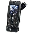 PREMIUM BLACK STINGRAY SPORTY COVER RUBBER CASE (With 2 Optional Interchangable Belt Clips) for SANYO S1 - RETAIL PACKAGING