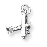 Sterling Silver Airplane Charm - JewelryWeb