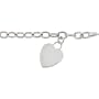 14K White Gold Hollow Light Heart Charm Bracelet - 7.5 inches