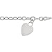 14K White Gold Hollow Light Heart Charm Bracelet -