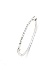 Childrens Sterling Silver CZ Bangle - S00093 - Width 2.5mm - Diameter 47mm.
