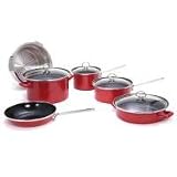 Chantal 10 Piece Enamel-on-Steel Cookware Set, Chili Red Glossy