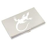 Engraved GHEKO Design 1 Silver Plated Business Card Holder, Personalised FREE