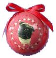 THE DOG Artlist - Pug Mini Glass Ornament - 70mm