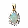 14kt Gold Opal and Diamond Pendant