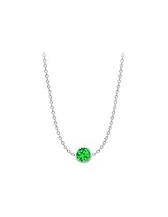 Diamond By The Yard Created Emerald Necklace on a Tiffany 14K White Gold Chain with One Carat