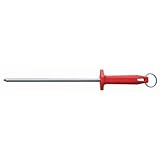 Mundial 1301-10 10 inch Round Polished Cut Sharpening Steel, Red