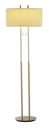 Adesso Duet Floor Lamp, Satin Steel On Sale