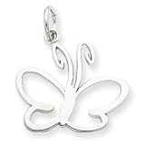 14k White Gold Butterfly Pendant