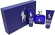 Polo Blue by Ralph Lauren for Men 3 Piece Set Includes: 4.2 oz Eau de Toilette Spray + 3.4 oz Vitamin Enriched After Shave Gel + 3.4 oz Vitamin Enriched 2-in-1 Shampoo Conditioner