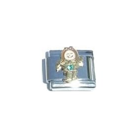 Clearly Charming December Blue Zircon Color Girl Child Baby Birthstone Italian Charm