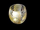 Angel Wings Design - Hand Painted - 5 oz. Votive with candle