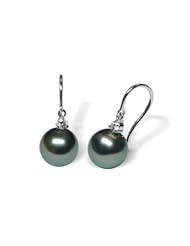 18K white gold Novia Black Tahitian cultured pearl and diamond earring