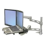 Lx Dual Desk Mount Arm, Silver