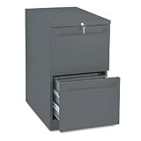HON 18823KS Flagship Series Two Drawer Mobile Pedestal, K Pull, File/File, 22-7/8D, Charcoal