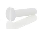 Teflon PTFE Flat Head Slotted Machine Screw 2-56 White