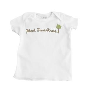 Boy's White Infant T-Shirt with Plant More Trees Design - 12 Months