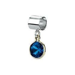 Kera Sterling Silver 14K Gold December Birthstone Bead