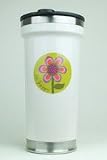 Natural Life Be Happy With a Flower Design 14oz Reusable Travel Tumbler Mug with Stainless Steel Inside Liner