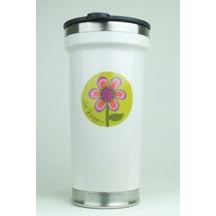 Natural Life Be Happy With a Flower Design 14oz Reusable Travel Tumbler Mug with Stainless Steel Inside Liner