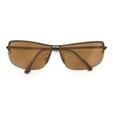 Sunlight Readers, (SD5) Wrap Around Invisible Bifocal Sunglasses, Dark Amber Mirrored Lenses, +1.75