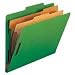 Smead 100% Recycled Classification Folder, Letter, 2/5 Right Of Center, 2 Dividers, Green, 5 Per Pack (14057)