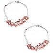 Girls Gift Sterling Silver Carnelian Anklets Pair 8 inches