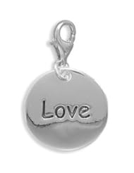 Polished "Love" Charm with Lobster Clasp