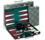 15" Green Suede Backgammon