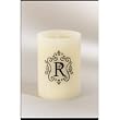 Monogram LED BlowOut Wax Candle with Lightbulb Wick - R Monogram LED BlowOut Wax Candle with Lightbulb Wick - R