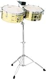 Latin Percussion M257B Matador Series 14 and 15 Brass Shell Timbales Set