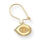 14K Cincinnati Reds Reds Logo Kidney Wire Earrings