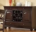 Furniture online: Server Sideboard with Wine Rack in Brown Finish