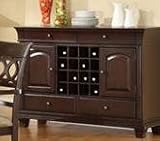 Server Sideboard with Wine Rack in Brown Finish