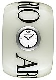 Women's Silver Dial White Plastic Bangle