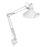 Ledu L445WT Professional fluorescent/incandescent swing arm clamp-on lamp, 40 reach, white