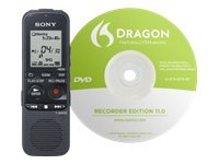 Sony ICD-PX312D Digital Flash Voice Recorder Includes Dragon Naturally Speaking Voice to Print Software
