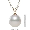 14k 9-9.5mm Akoya Cultured Pearl Pendant with Chain