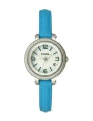 Heather Three Hand Leather Watch - Blue