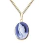 Praying Hands Oval Genuine Agate Cameo Pendant