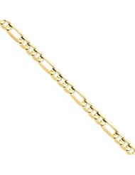 14k Gold 6.75mm Concave Open Figaro Chain 18 Inches