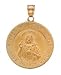14kt Gold Round Sacred Heart of Jesus Medal Charm-M1474