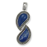 .925 Silver & Lapis-Lazuli Paisley Pendant. by 
