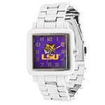 Lsu, Louisiana State University, Collegiate Watches for Men!! Silver Tone Band with LSU Logo on Watch Face.