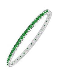 Emerald Eternity Bangle 14K White Gold - 2.00 CT TGW