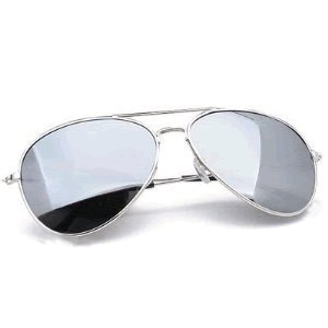 Sunglasses Men's / Women's - Unisex Mirrored Aviator Sunglasses - Silver Fox Sunglasses - Silver Frame Mirrored  Lens + FREE Travel Kit with Protective Zip Case, Cleaning Cloth, Micro Fibre Bag & Matching Sports Cord  Worth £5 - Affordable Sunglasses