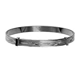 Silver 45mm diameter expanding baby Bangle with Diamond cut pattern